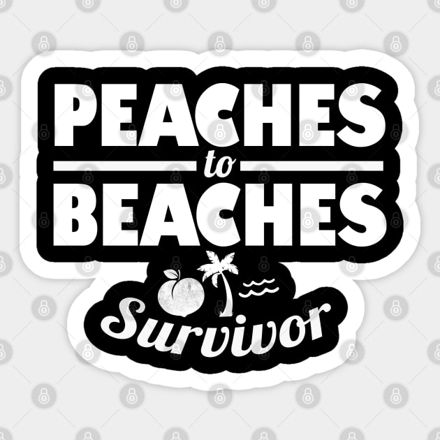 Peaches to  beaches survivor. Sticker by Andreeastore  